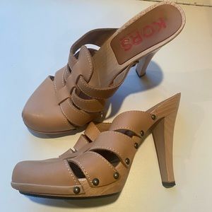 New in Box Kors high heeled clogs